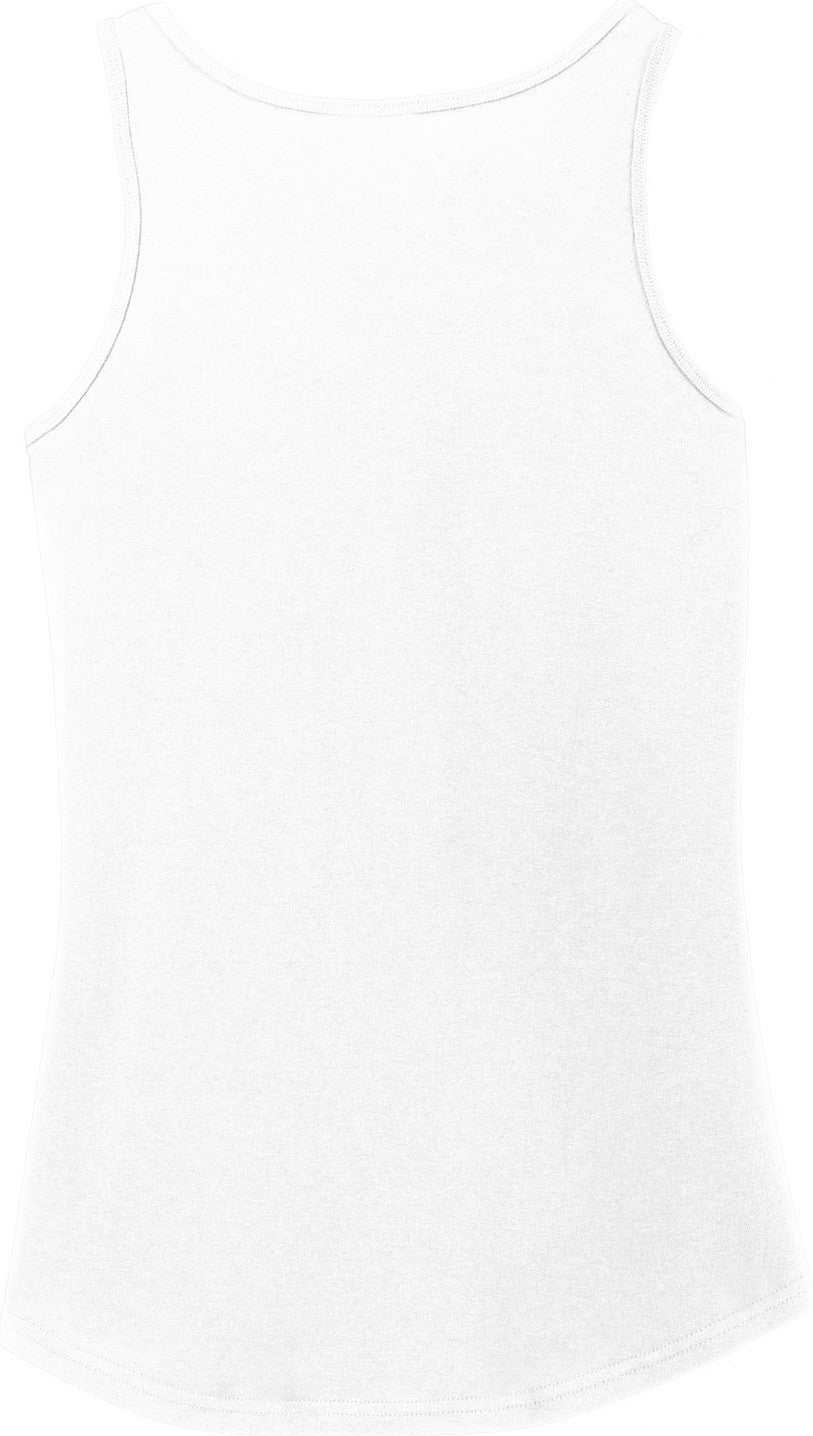 Front View of White Port & Co Women's Core Cotton Tank Top. LPC54TT
