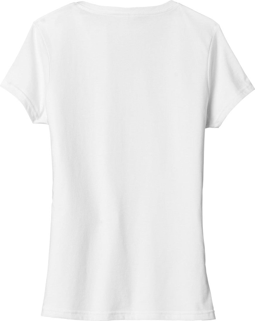 Front View of White Port & Co Women's Tri-Blend V-Neck Tee. LPC330V