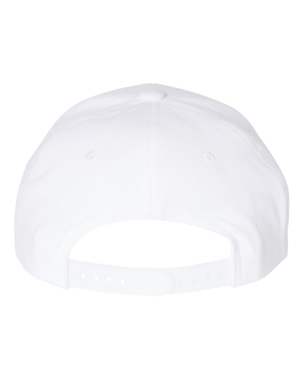 Rear View of White Premium Curved Bill Snapback Cap - 6789M