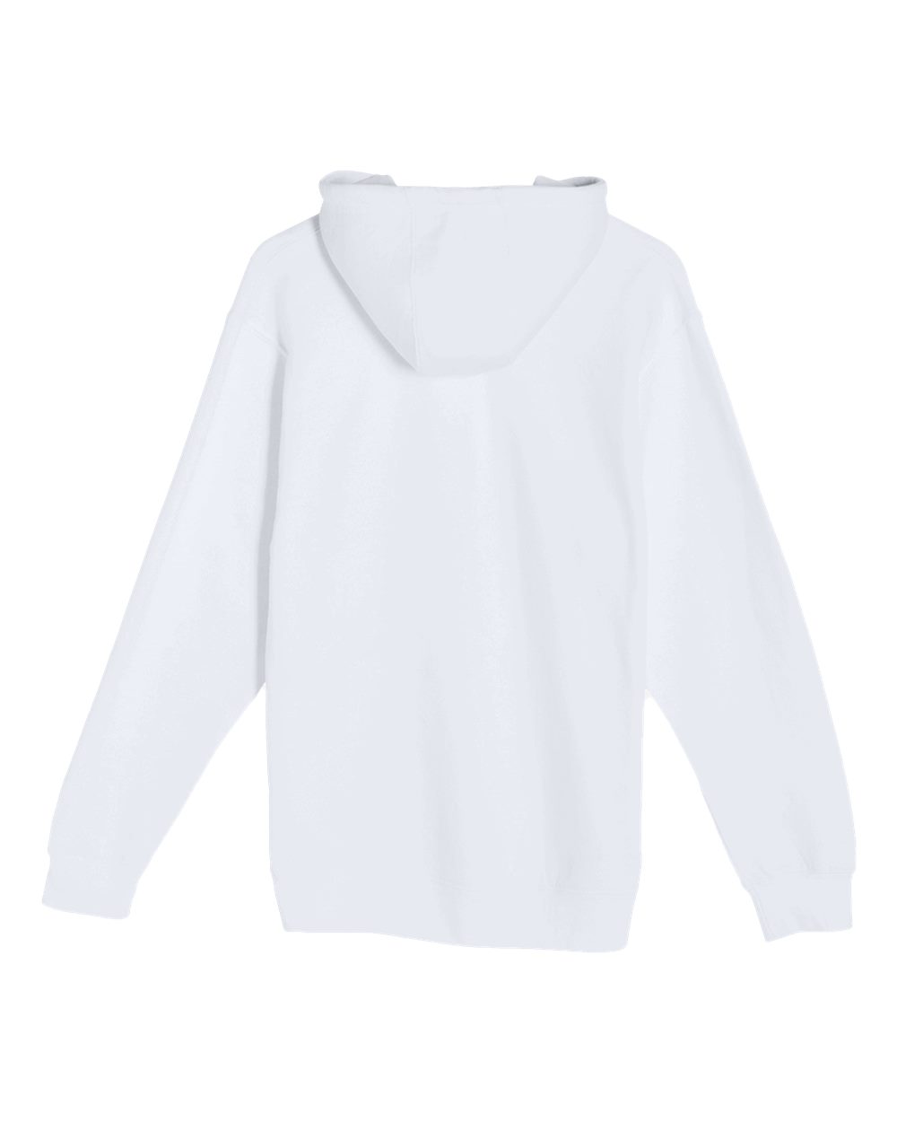 Rear View of White Premium Pullover Hooded Sweatshirt - LS14001