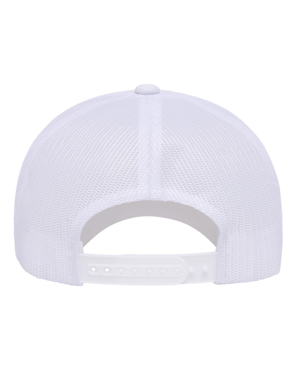 Rear View of White Retro Trucker Rope Cap - 6606BD plain