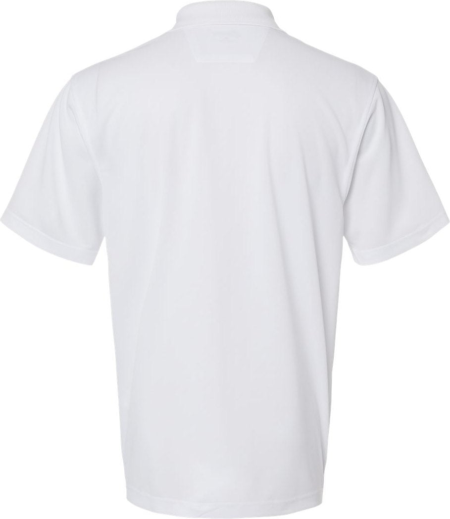 Rear View of White Saratoga Performance Mini Mesh Polo - 100