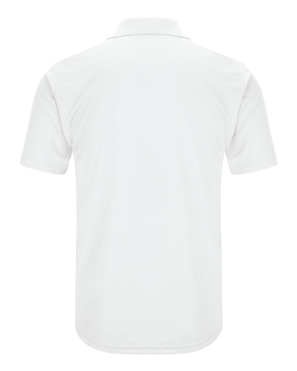 Front View of White Short Sleeve Performance Knit Pocketless Core Polo - SK96