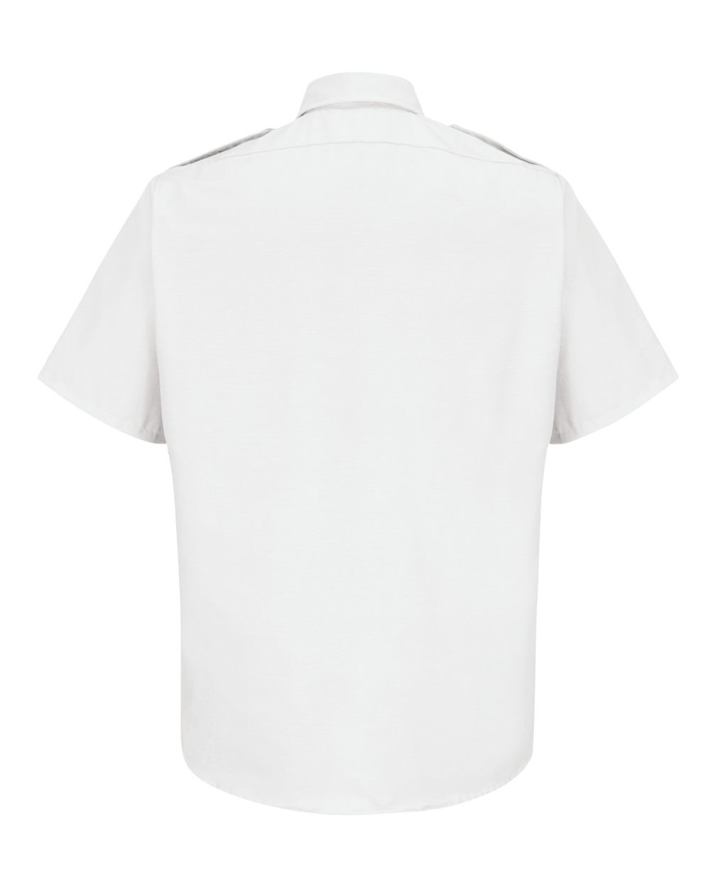 Front View of White Short Sleeve Security Shirt - SP66