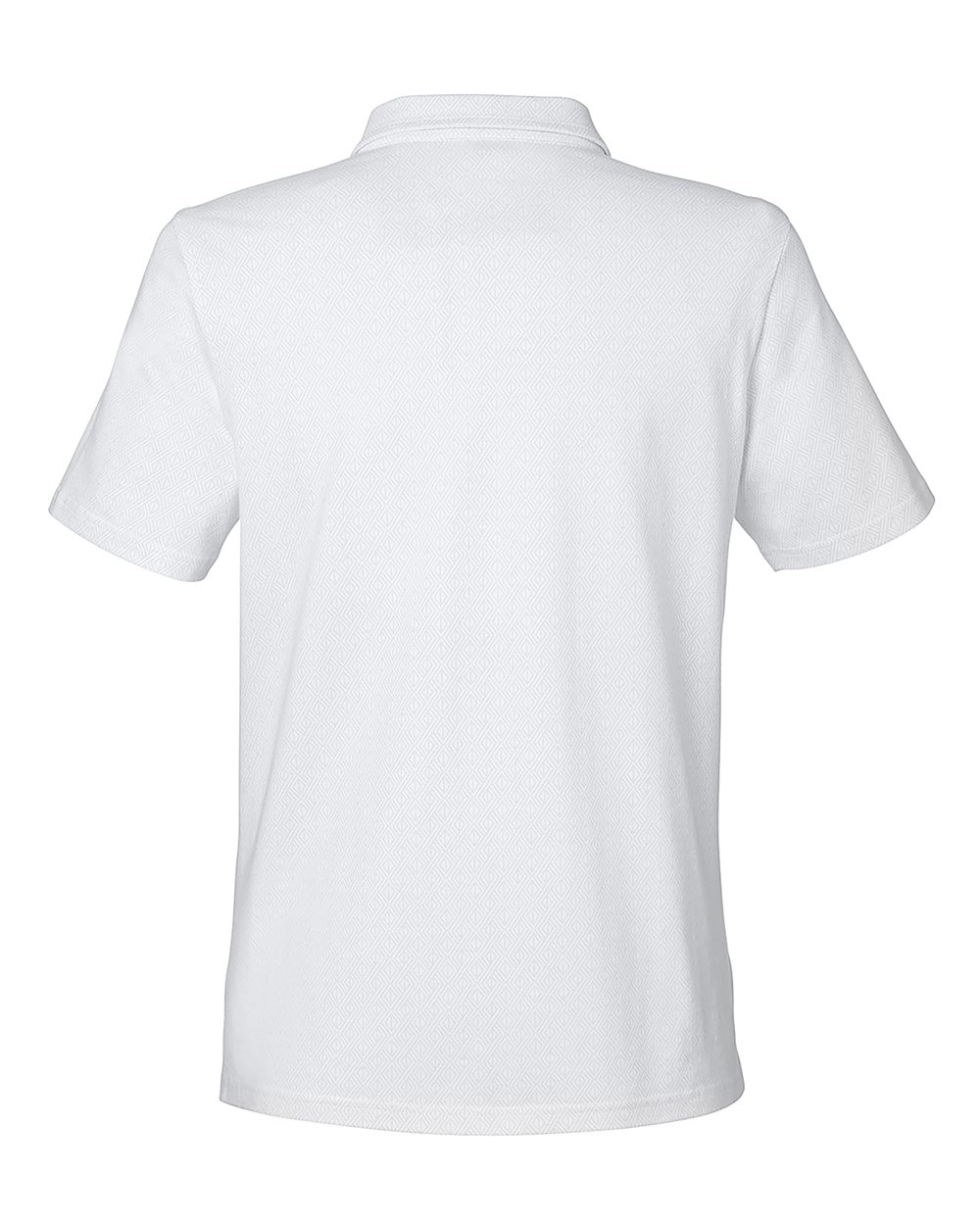 Rear View of White/ Silver Women's Crownlux Performance® Geo Polo - DG101W
