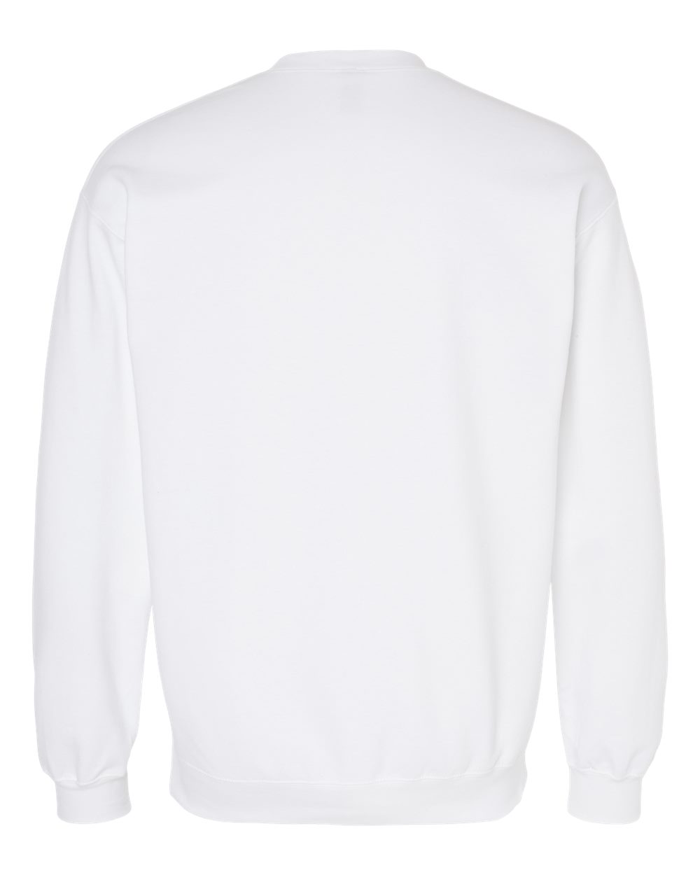 Front View of White Softstyle® Midweight Crewneck Sweatshirt - SF000