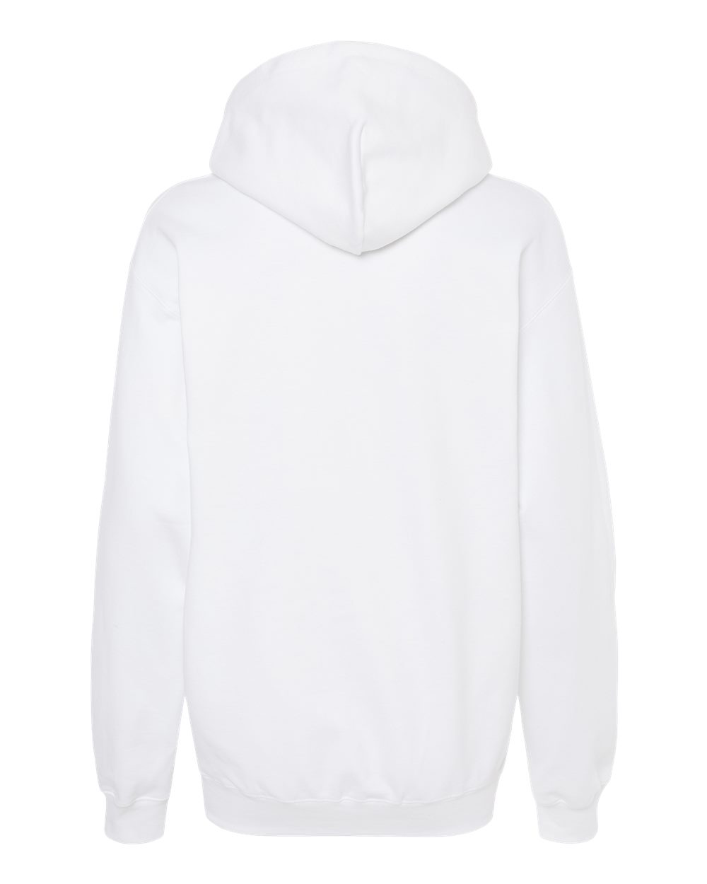 Front View of White Softstyle® Midweight Hooded Sweatshirt - SF500