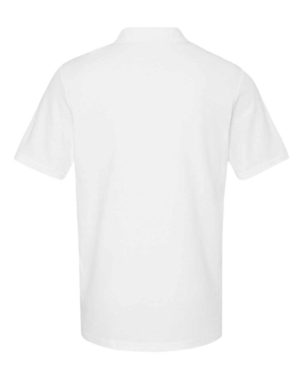 Front View of White Softstyle® Pique Polo - 64800