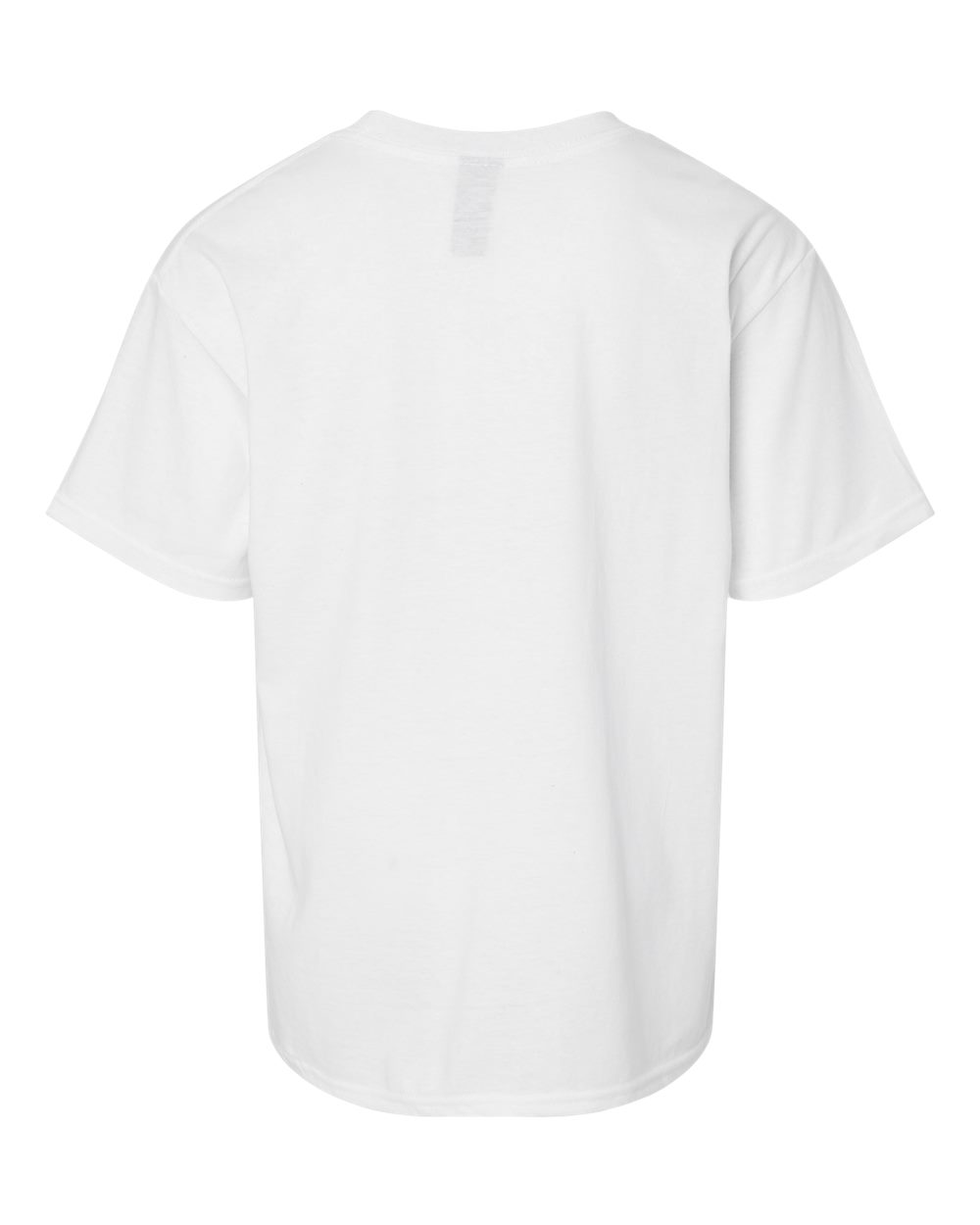 Front View of White Softstyle® Youth CVC T-Shirt - 64000BCVC
