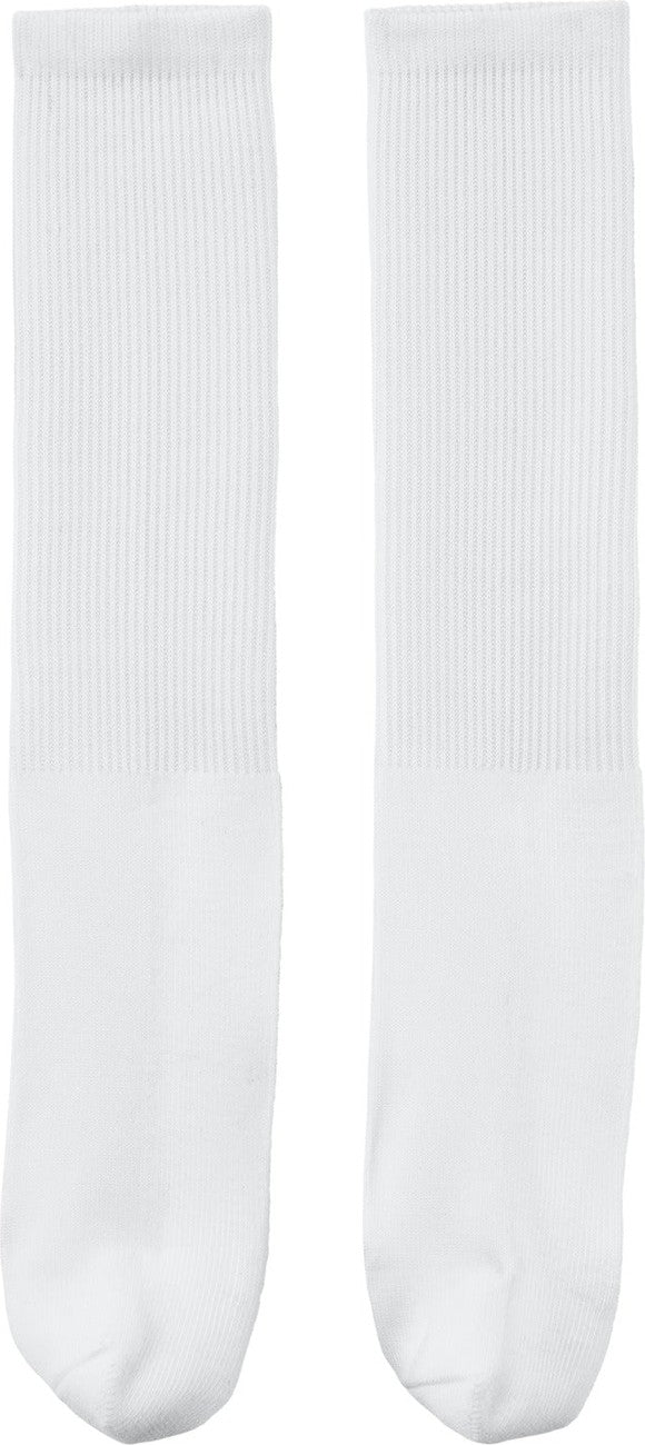 Front View of White Sport-Tek All Sport OTC Socks STA05