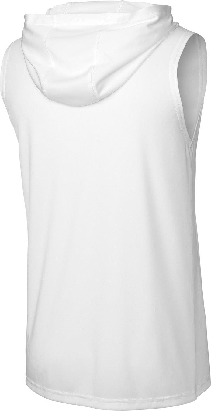 Rear View of White Sport-Tek Competitor Sleeveless Hoodie ST352H