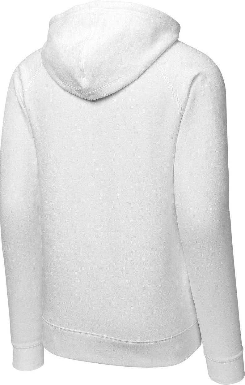 Front View of White Sport-Tek Drive Fleece Hooded Full-Zip STF201