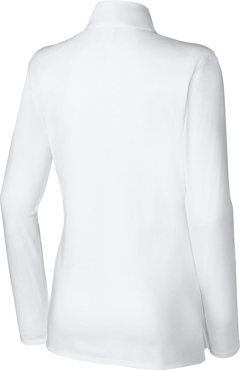 Rear View of White Sport-Tek Women's Micropique Sport-Wick 1/4-Zip LST672