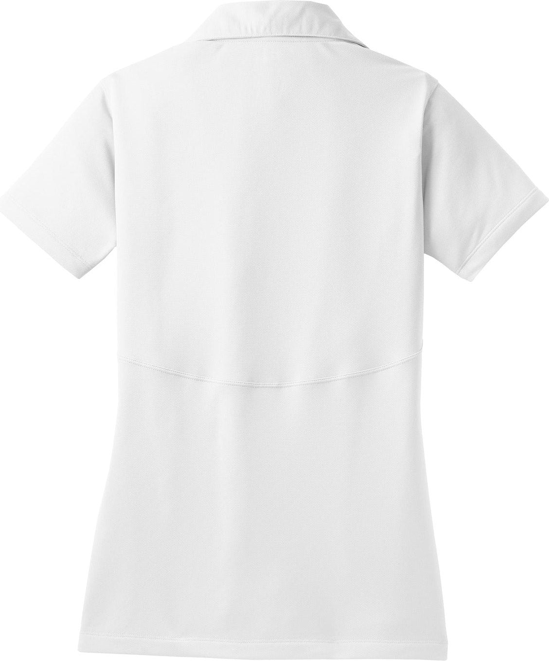 Rear View of White Sport-Tek Women's Micropique Sport-Wick Polo. LST650