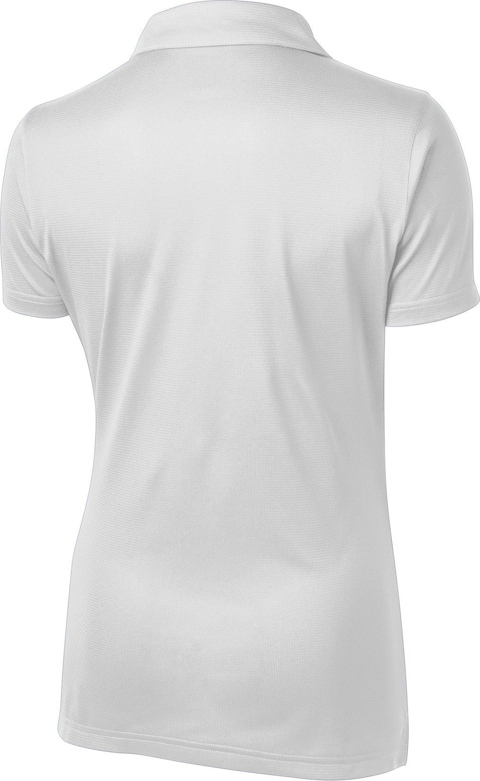 Front View of White Sport-Tek Women's PosiCharge Active Textured Polo. LST690