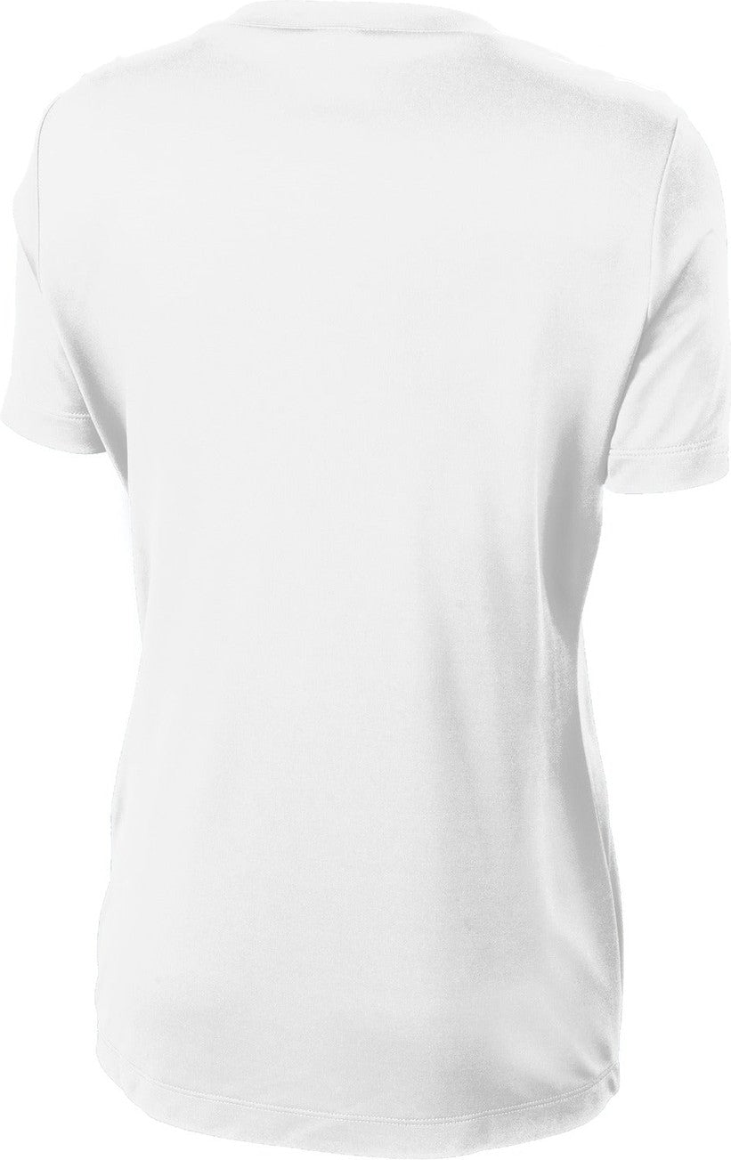 Front View of White Sport-Tek Women's PosiCharge Competitor Tee. LST350