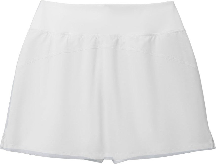 Front View of White Sport-Tek Women's Repeat Skort LST486
