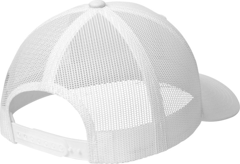 Front View of White Sport-Tek YP Classics Retro Trucker Cap. STC39