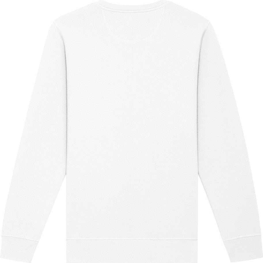 Rear View of White Stanley/Stella Unisex Roller Crewneck Sweatshirt SXU010