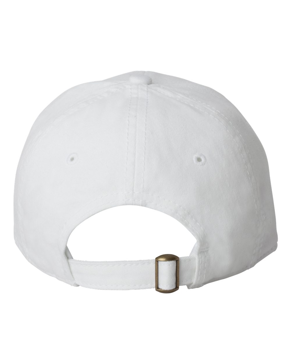 Front View of White Structured Cap - AH30