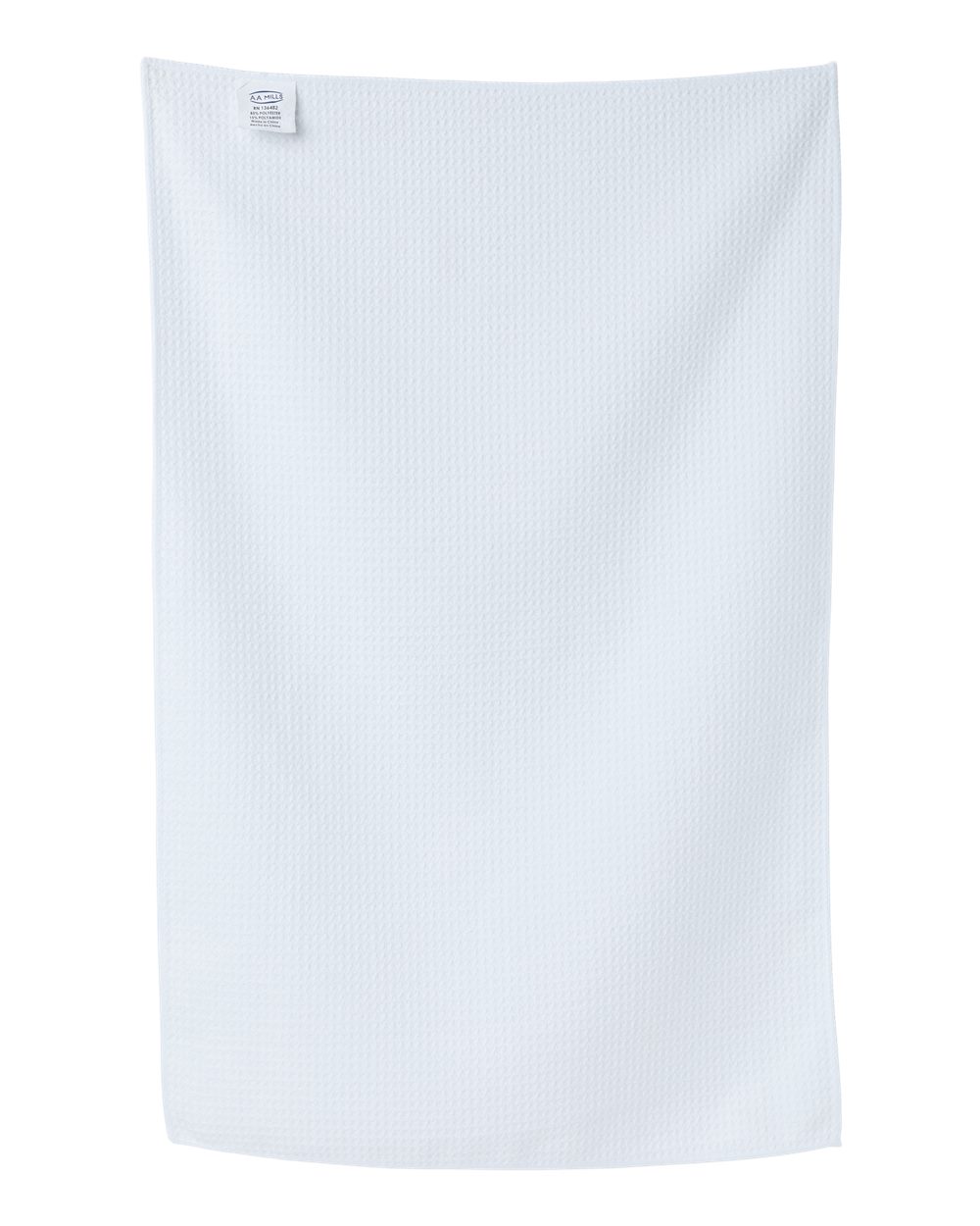 Rear View of White Sublimation Waffle Weave Golf Towel - PSB1625WFL
