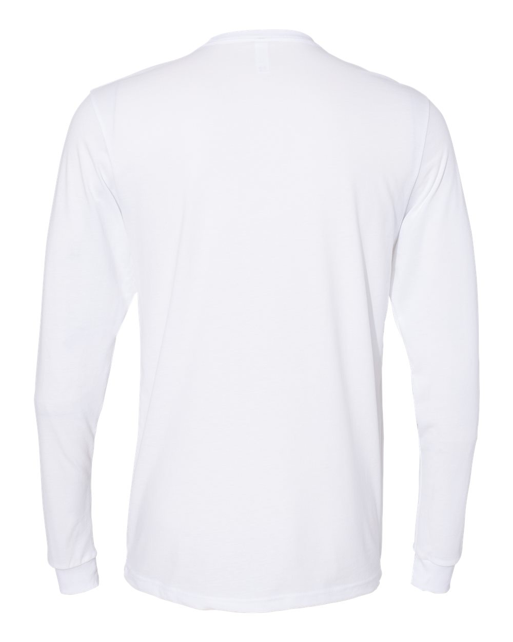 Front View of White Sueded Long Sleeve T-Shirt - 6411