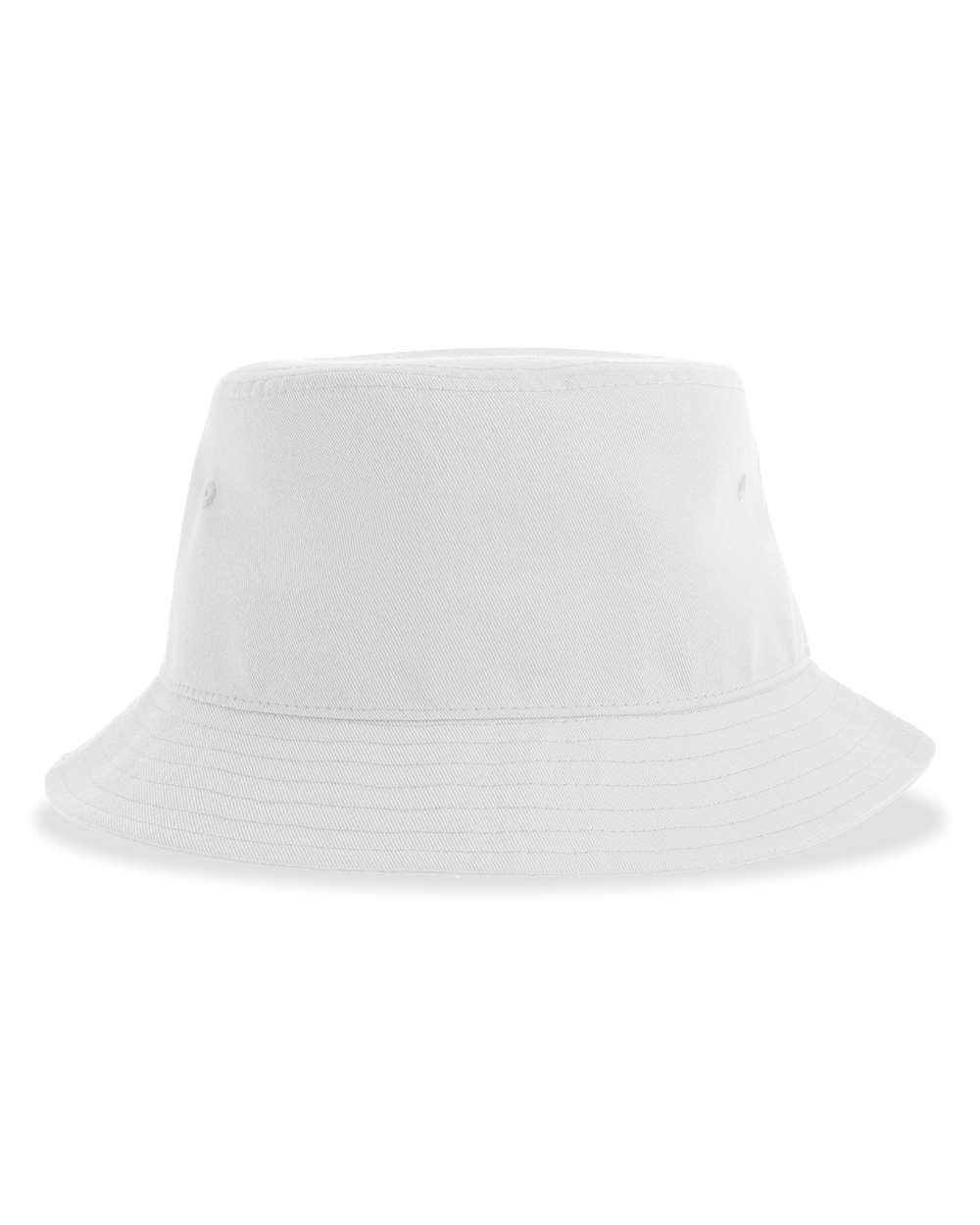 Front View of White Sustainable Bucket Hat - GEO