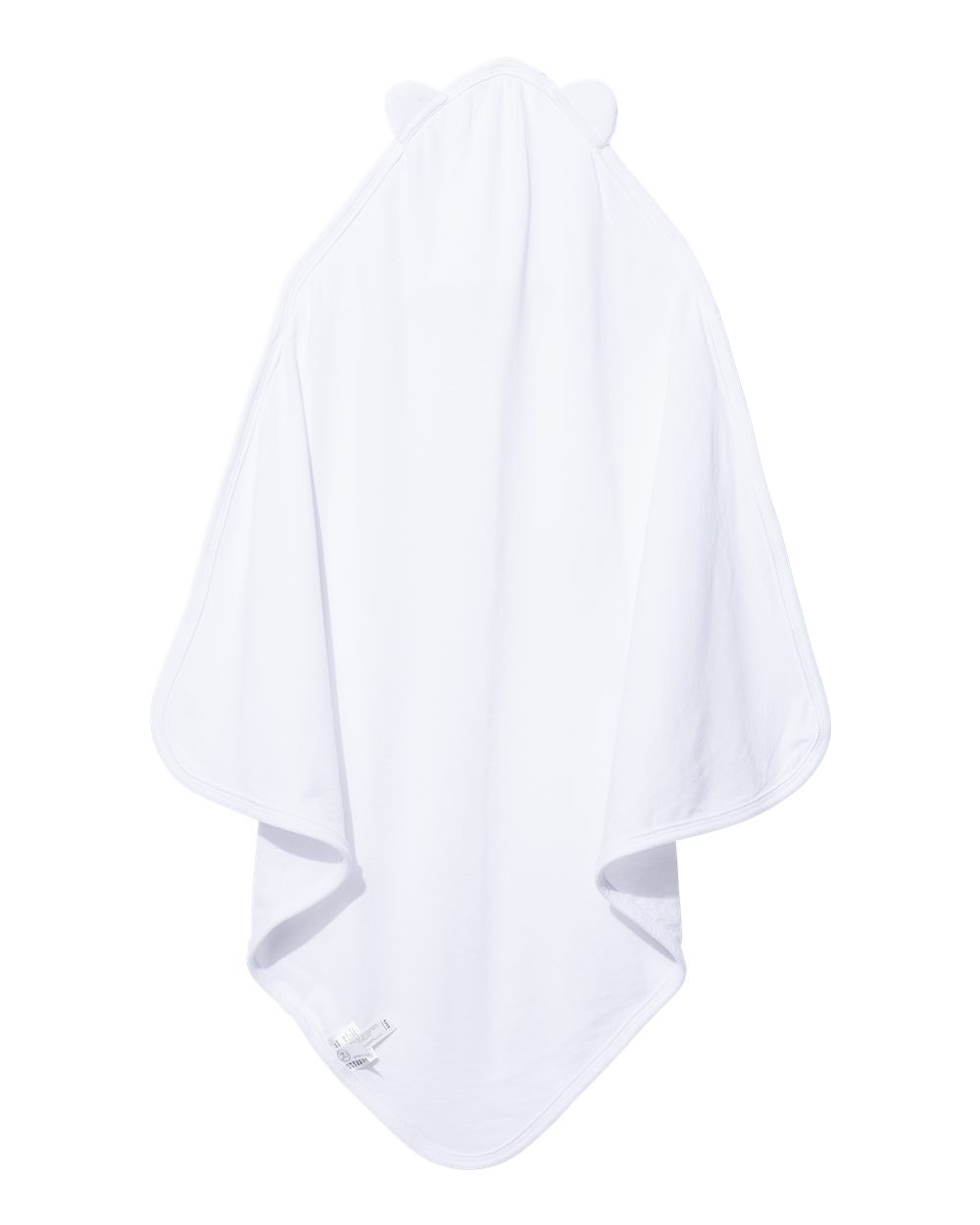 Front View of White Terry Cloth Hooded Towel with Ears - 1013
