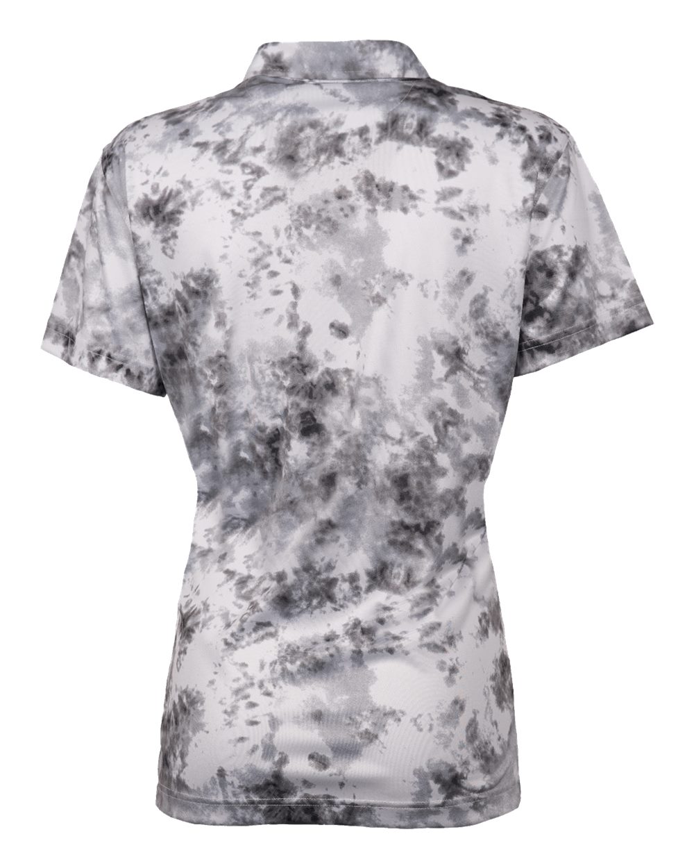 Rear View of White Tie Dye Women&#39;s Burn Golf Polo - 5101