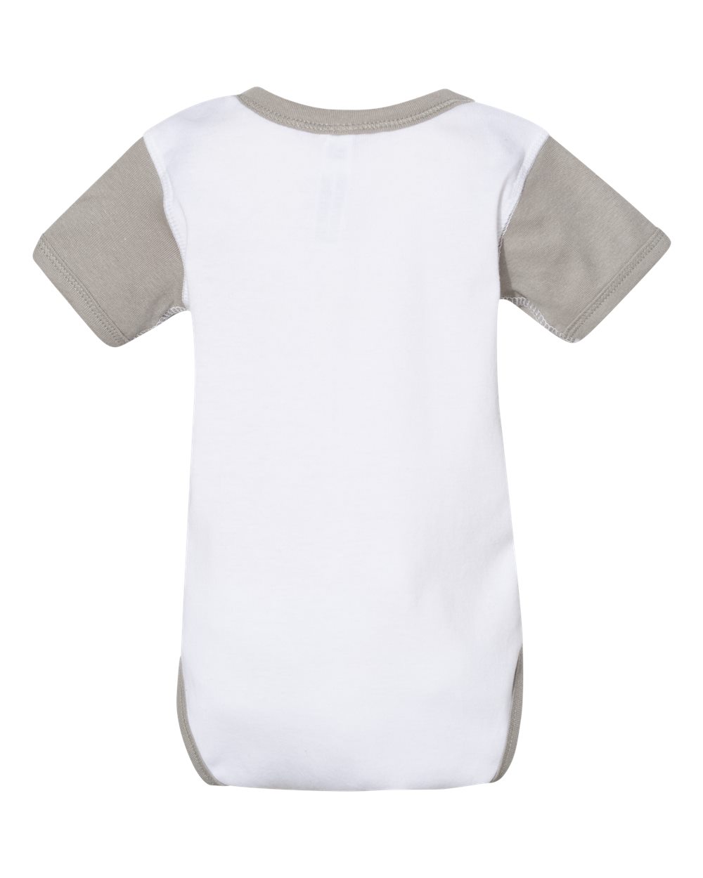 Front View of White/ Titanium Infant Baby Rib Bodysuit - 4400
