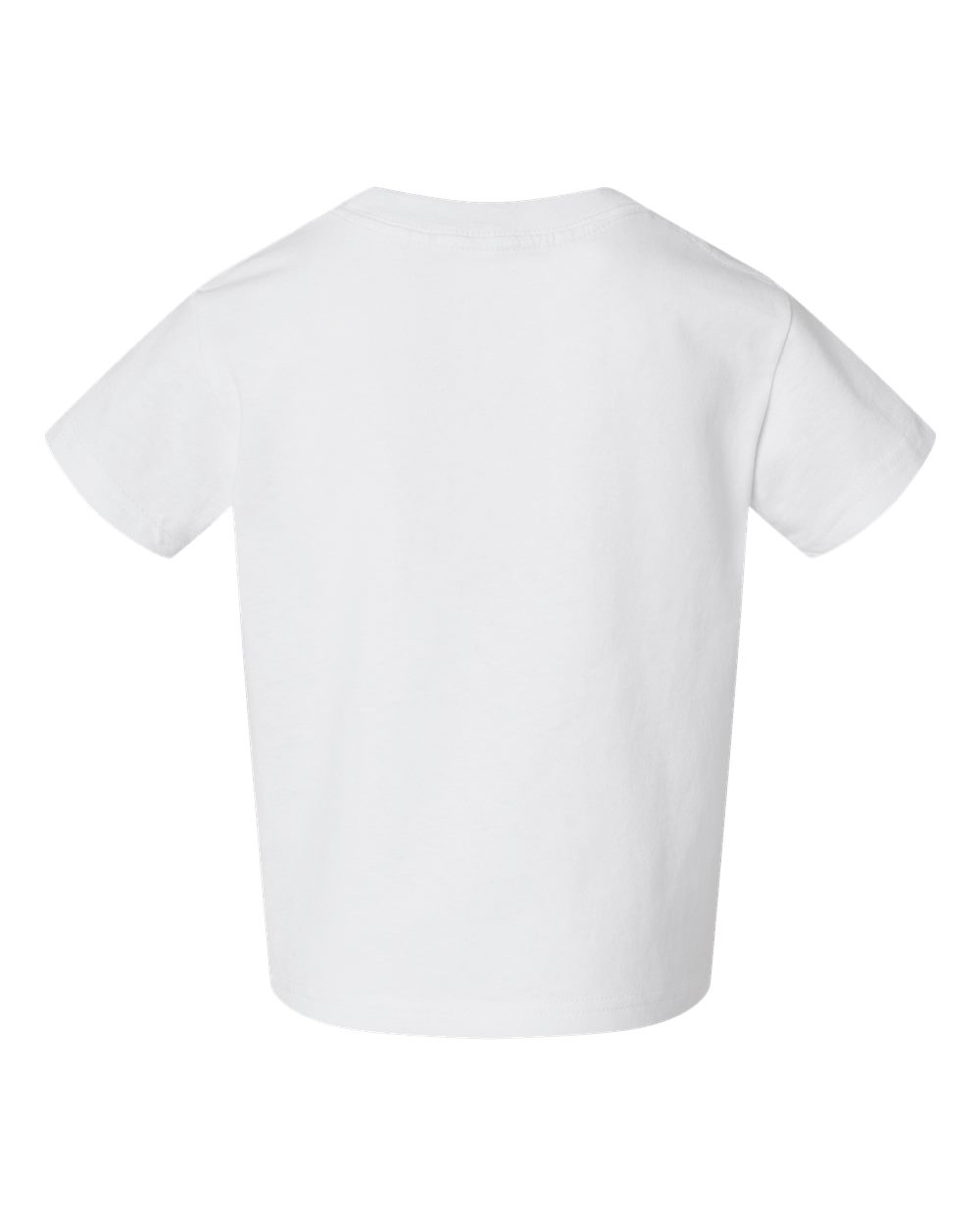 Front View of White Toddler Cotton Jersey Tee - 3301T
