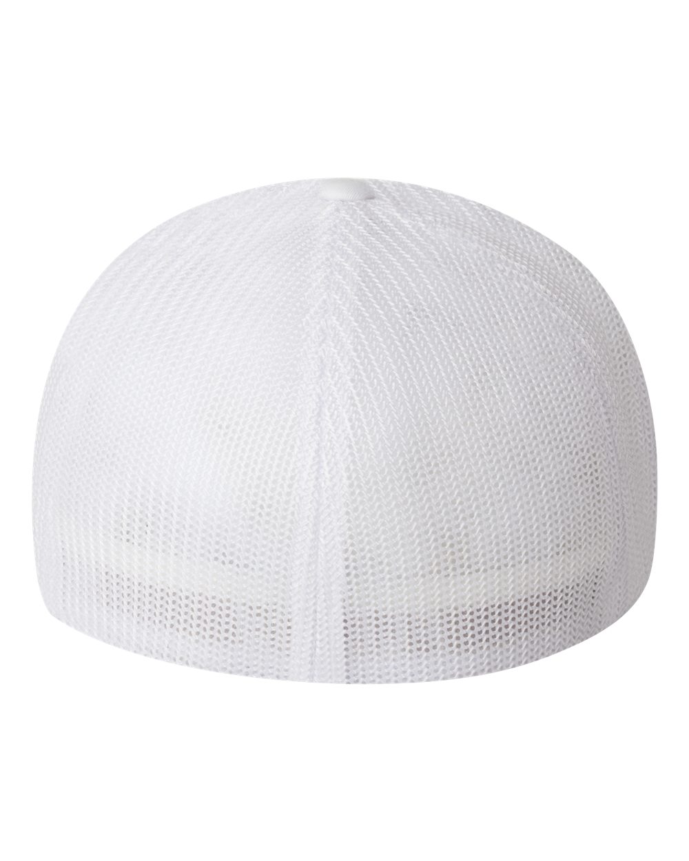 Front View of White Trucker Cap - 6511