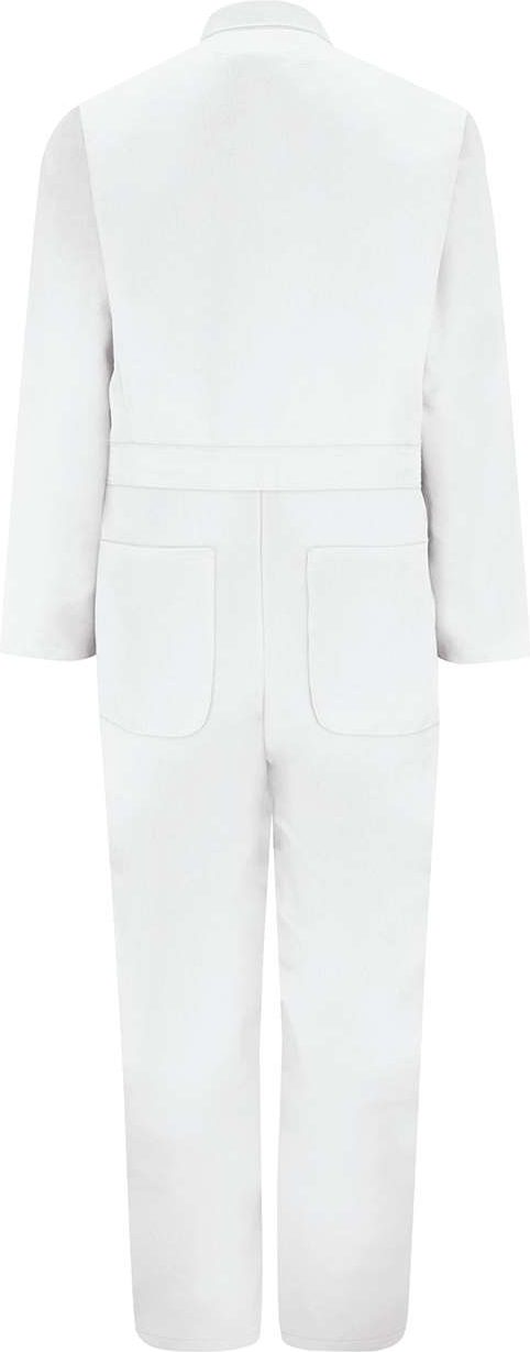 Front View of White Twill Action Back Coverall Extended Sizes - CT10EXT