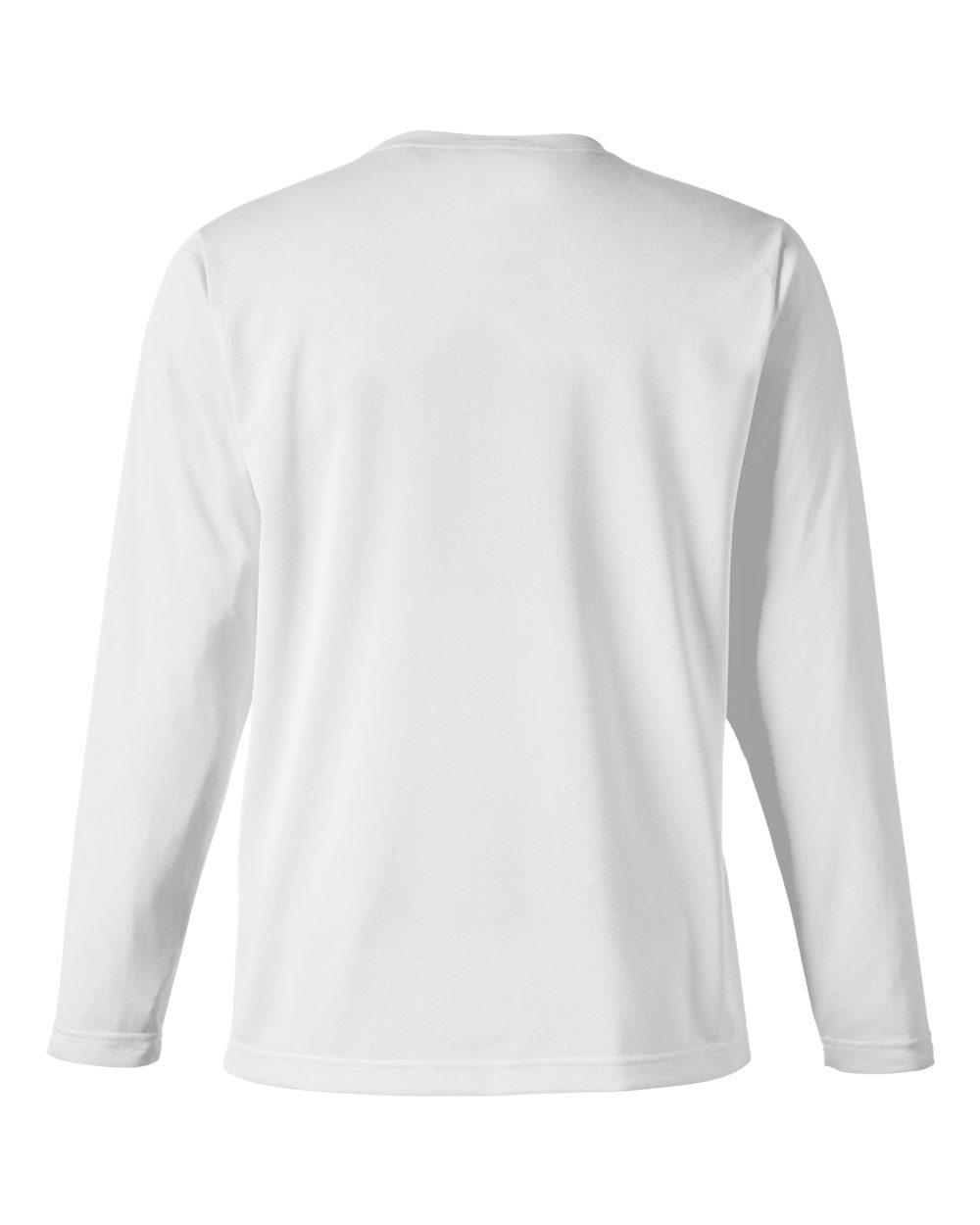 Front View of White Unisex Charge Snag and Soil Protect Long Sleeve T-Shirt - M118L