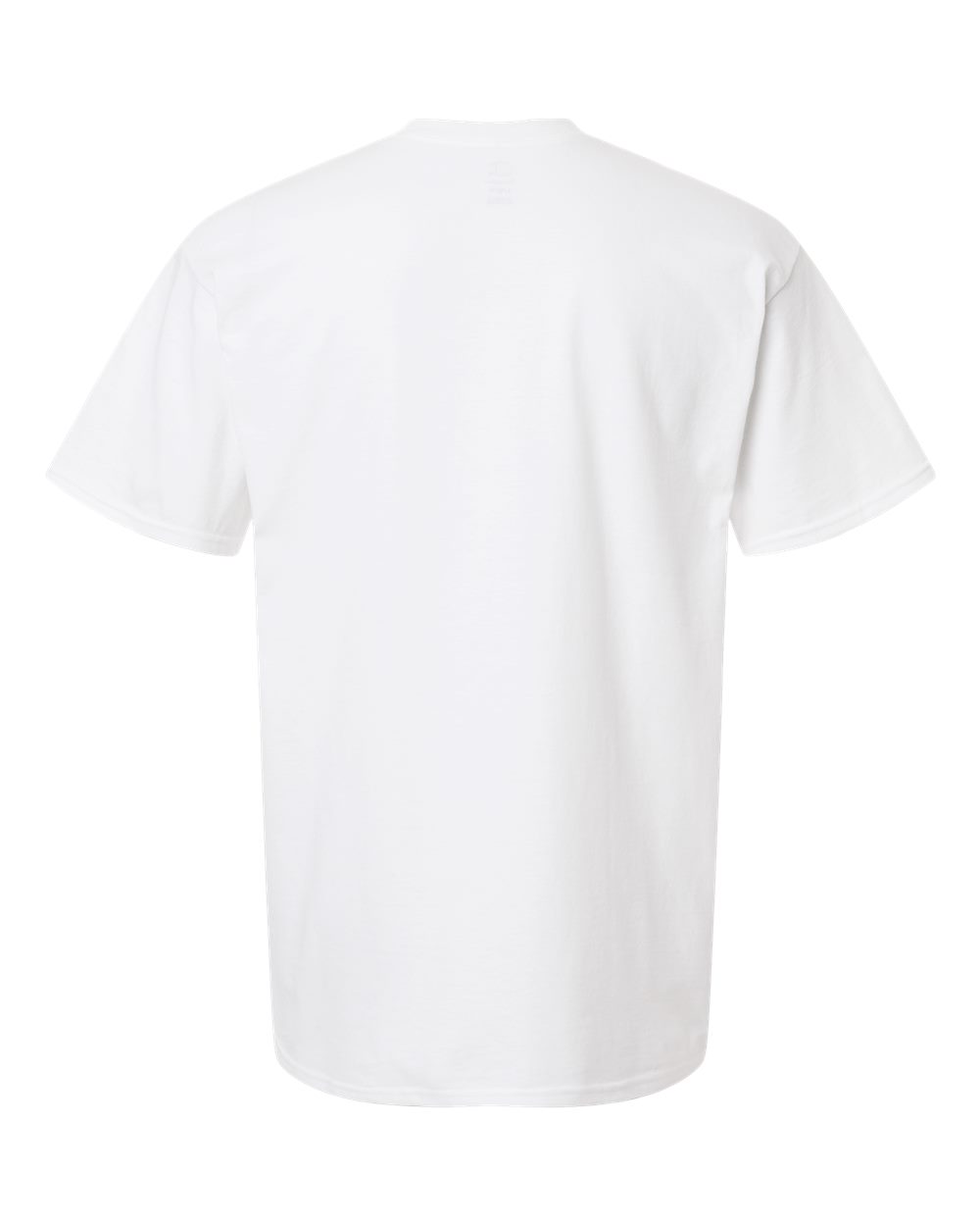 Rear View of White Unisex Jersey T-Shirt - CH1000 plain
