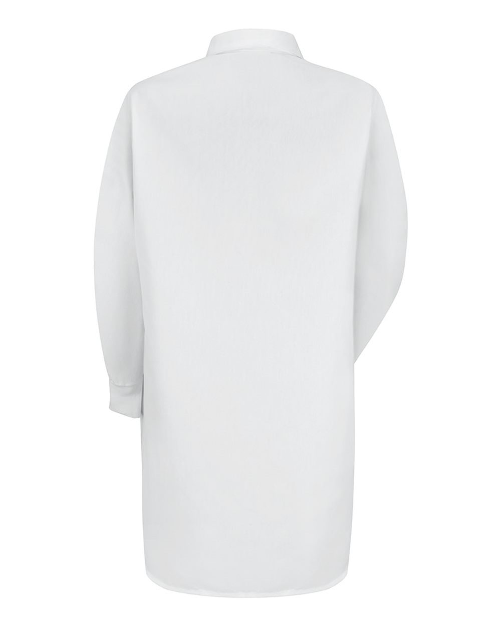 Rear View of White Unisex Specialized Cuffed Lab Coat - KP72