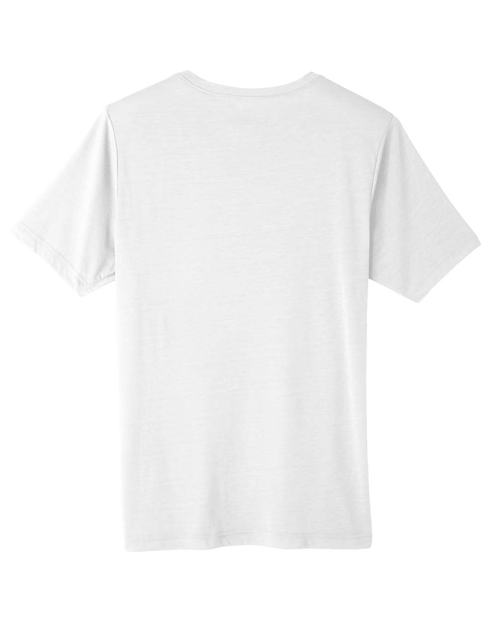 Front View of White Unisex Tall Fusion ChromaSoft™ Performance T-Shirt - CE111T