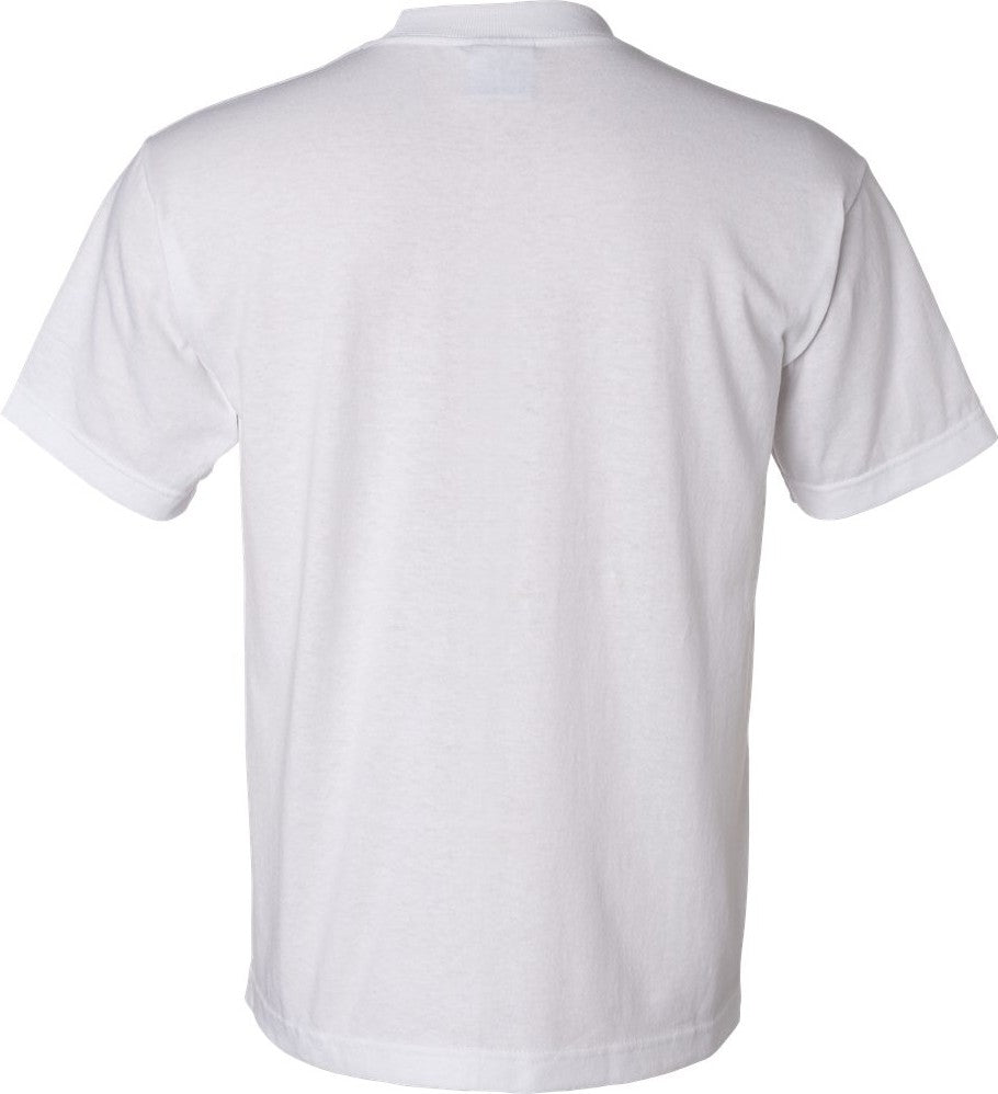 Rear View of White USA-Made 50/50 T-Shirt - 1701