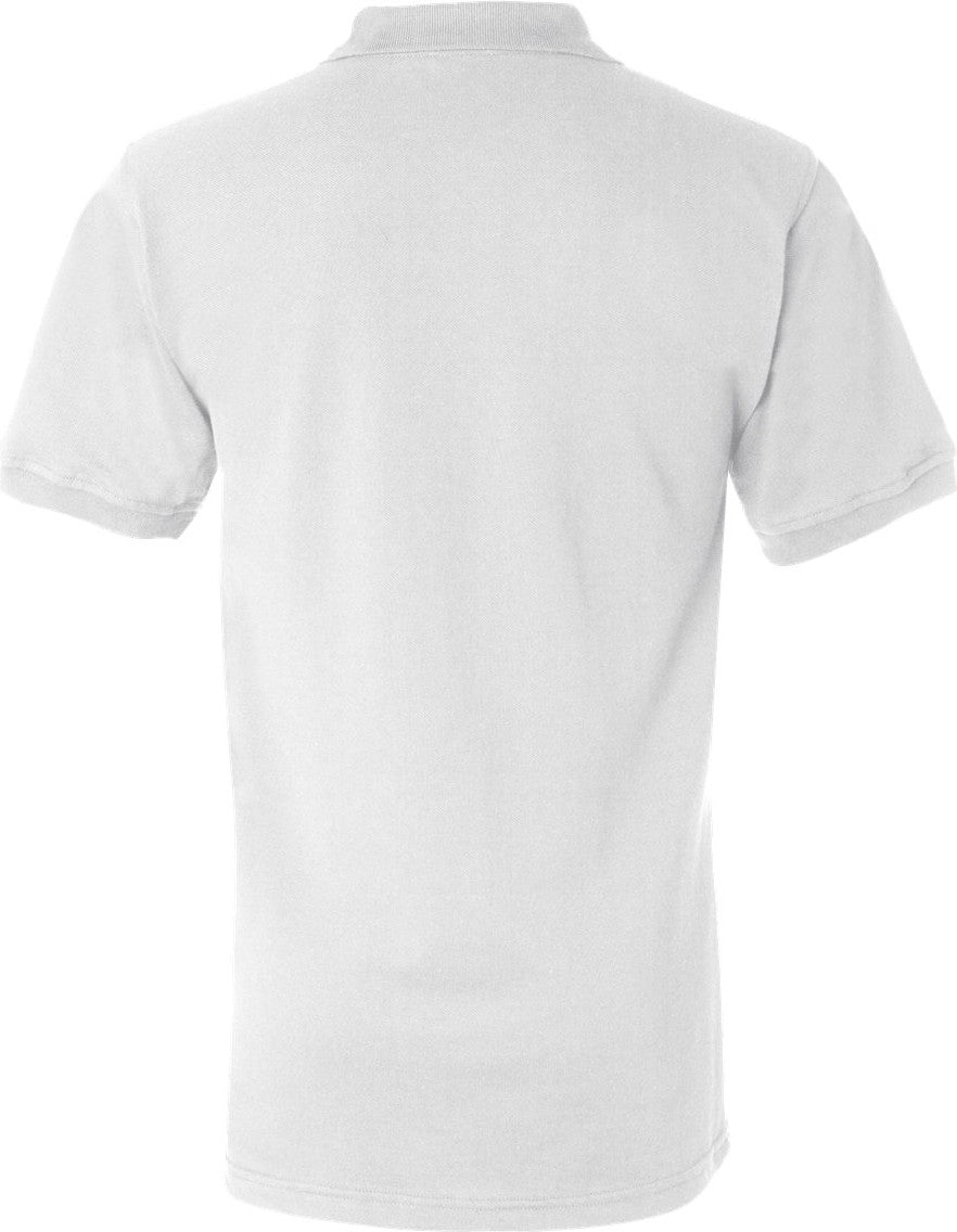 Rear View of White USA-Made Polo - 1000