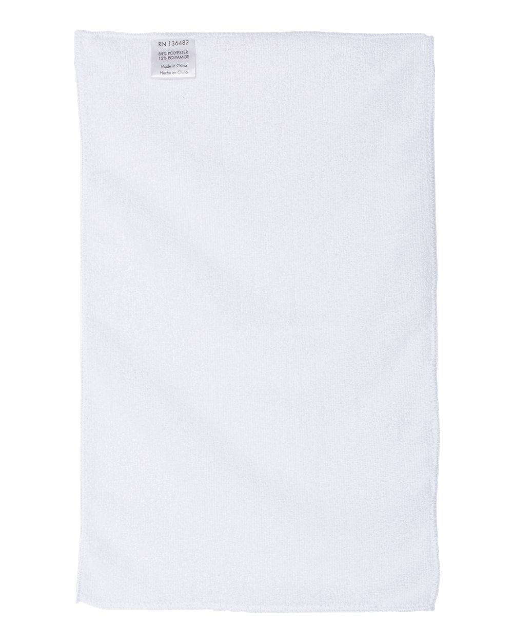 Front View of White Value Microfiber Rally Towel - OAD1118MF