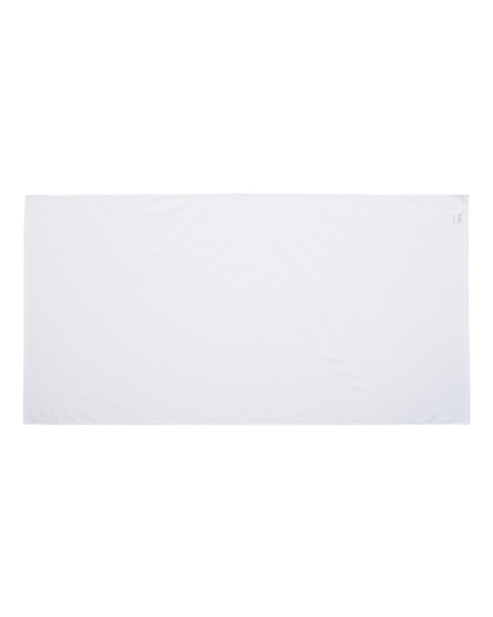 Front View of White Velour Beach Towel - C3060