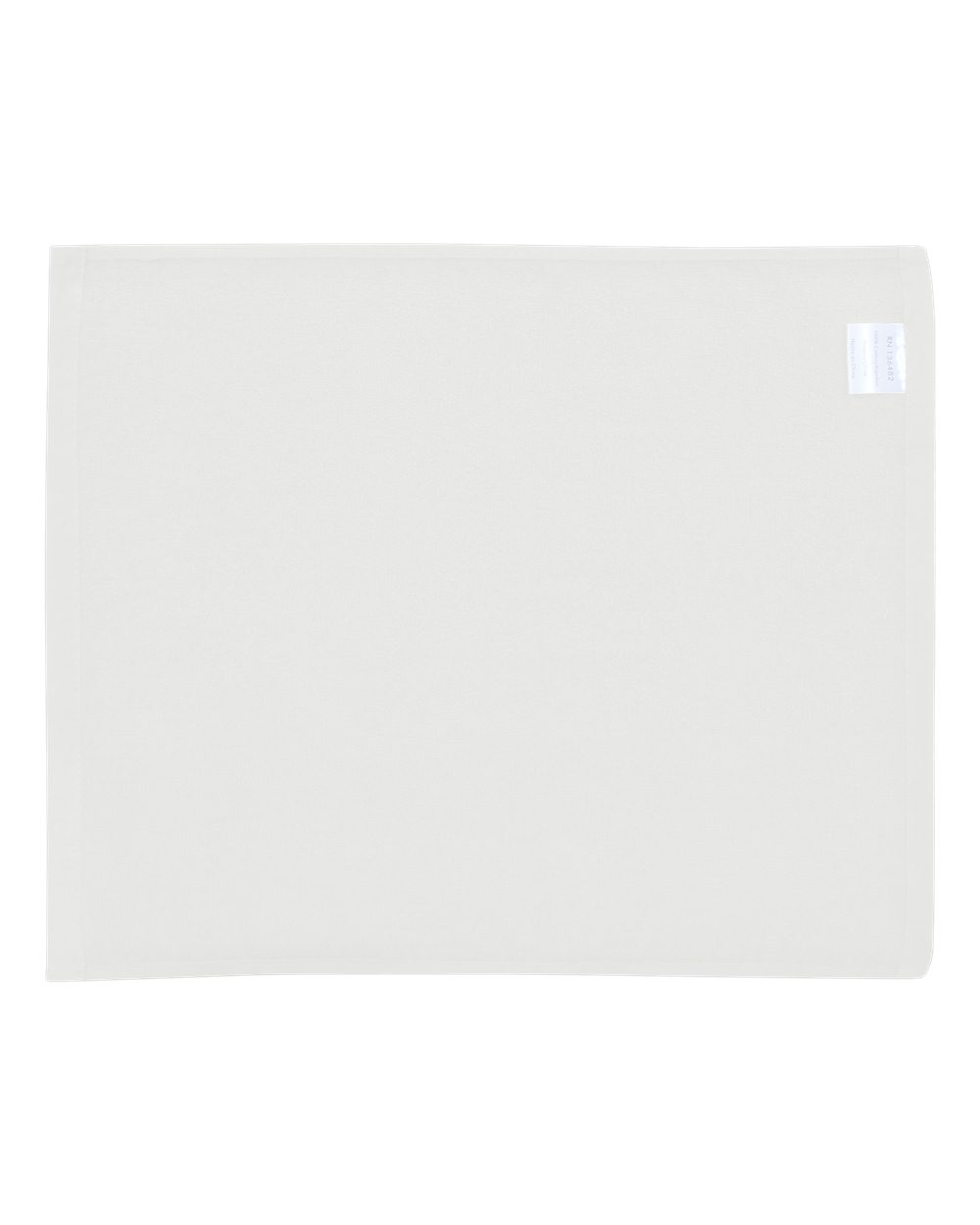 Front View of White Velour Hemmed Towel - C1518
