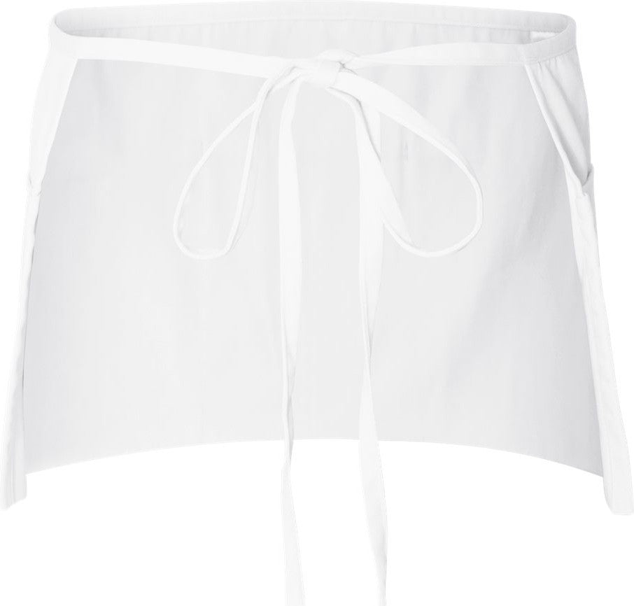 Front View of White Waist Apron with Pockets - Q2115