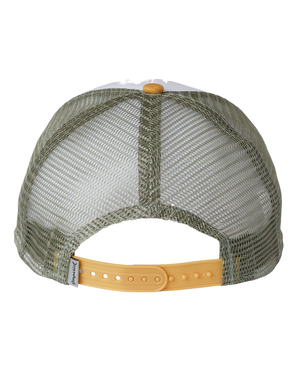 Front View of White/ Wheat/ Elmwood North Country Trucker Cap - 1287