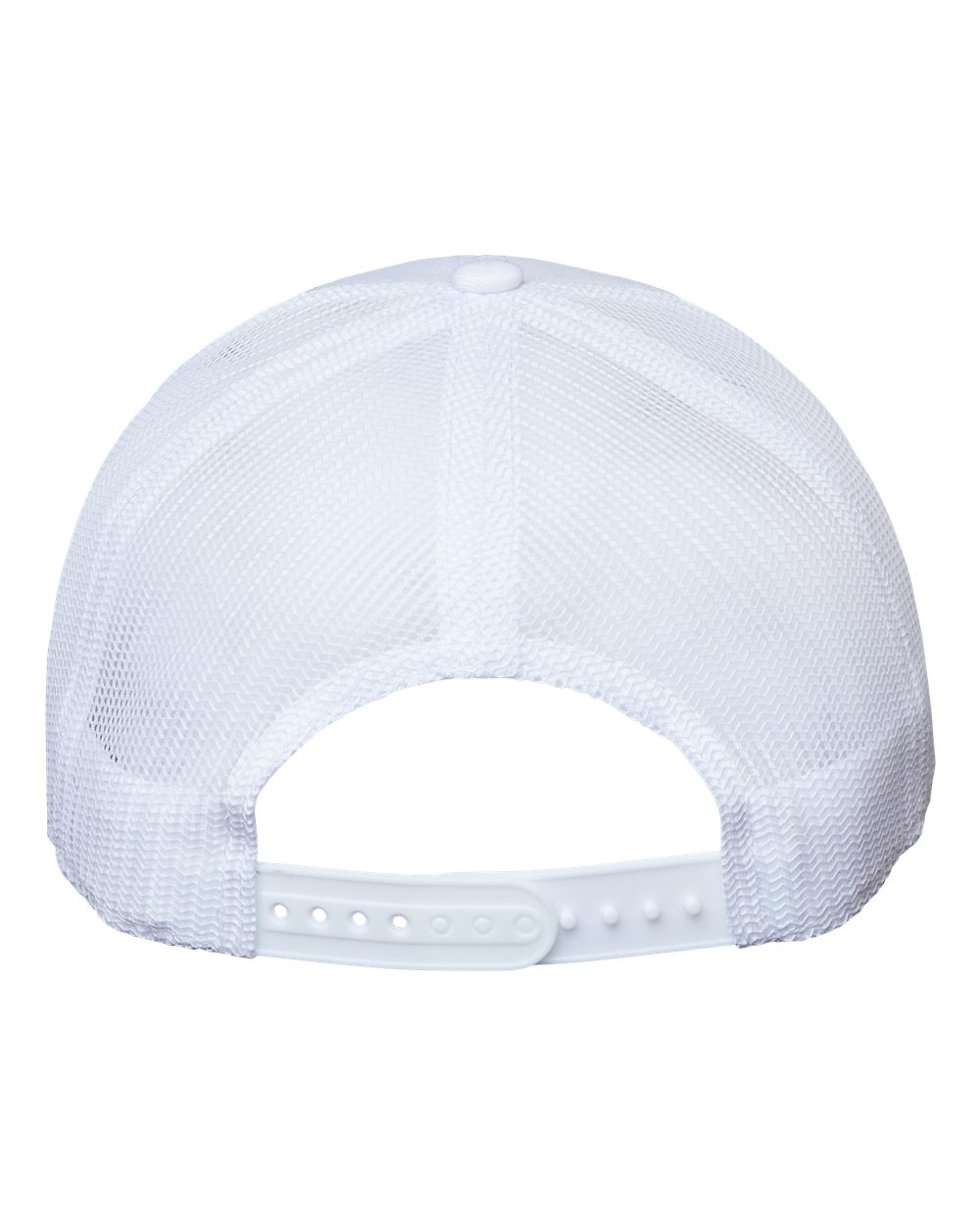 Front View of White/ White Sustainable Trucker Cap - BRYCE
