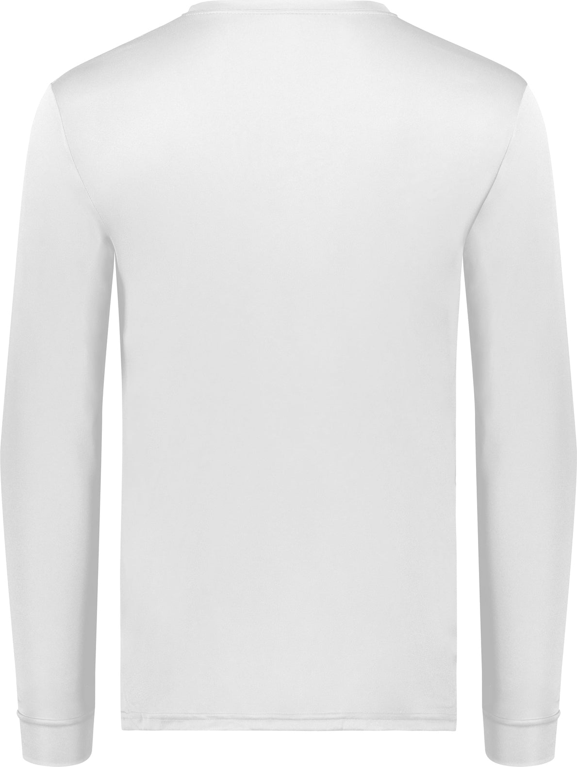 Rear View of WHITE WICKING LONG SLEEVE T-SHIRT