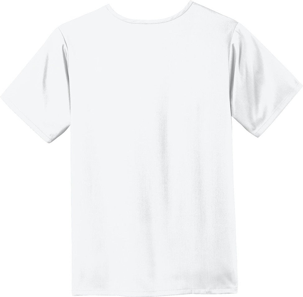 Rear View of White Wink Men's Premiere Flex V-Neck Top WW5068