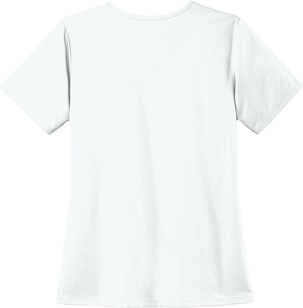Front View of White Wink Women's Premiere Flex V-Neck Top WW4168