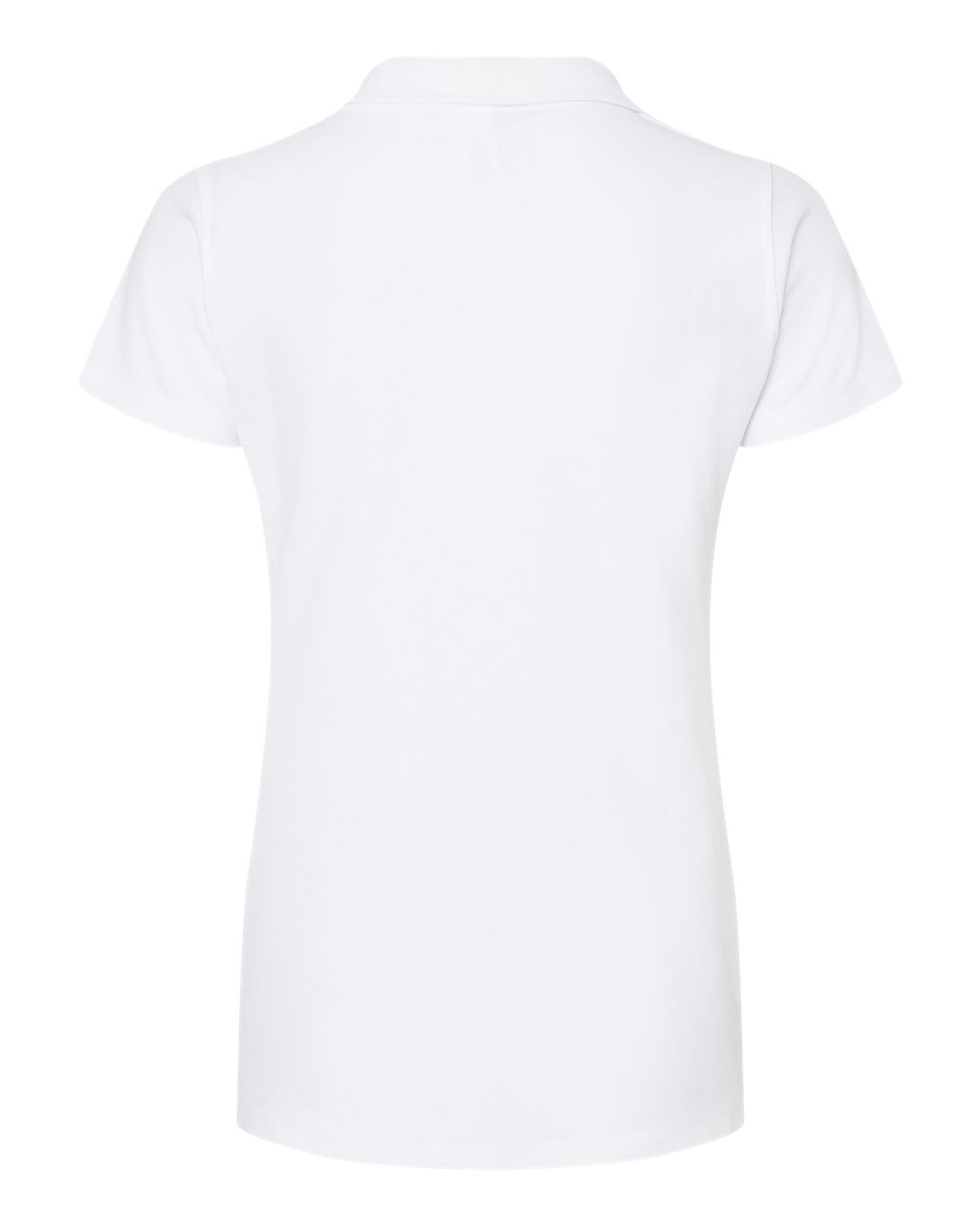 Rear View of White Women&#39;s 50/50 Sport Pique Polo - 401