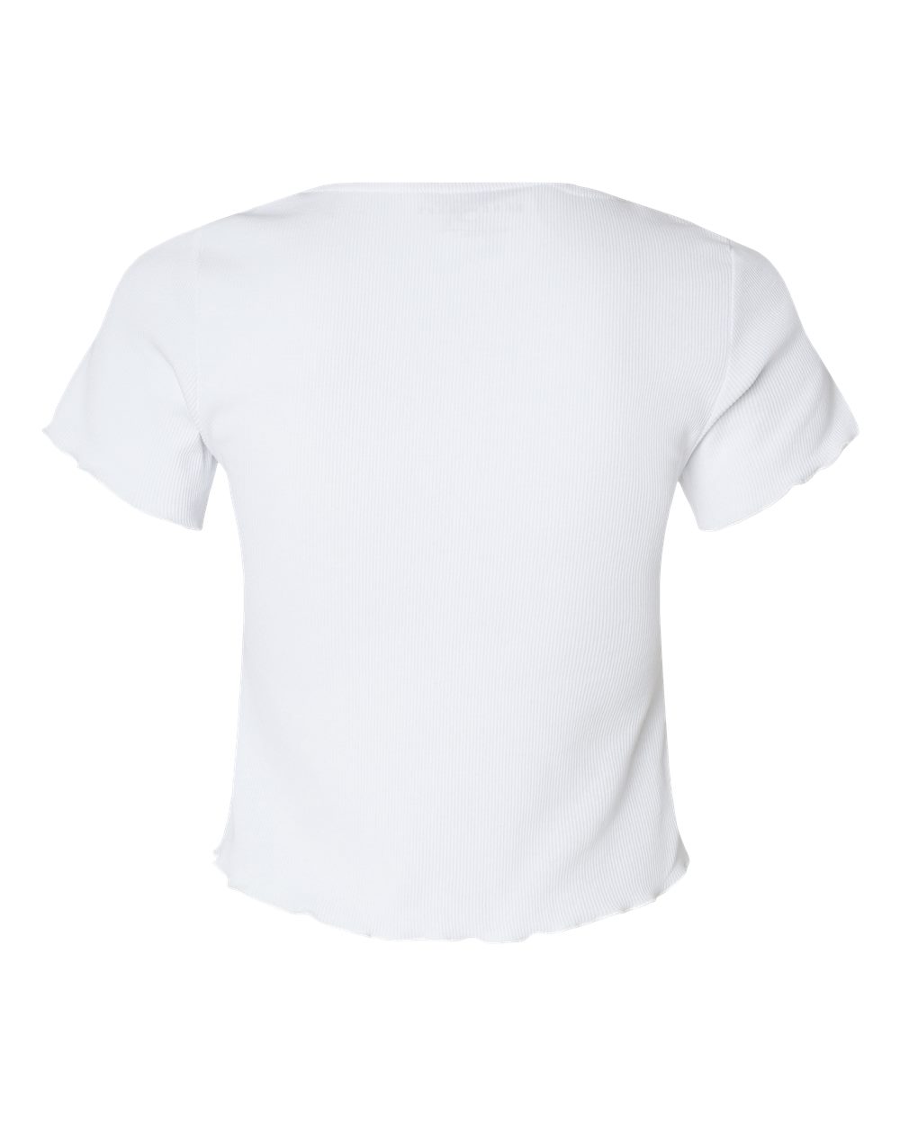 Front View of White Women's Baby Rib T-Shirt - BW2403